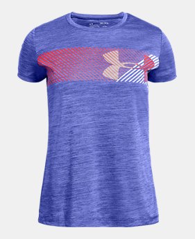New Arrival Girls' UA Hybrid Big Logo Short Sleeve T-Shirt FREE U.S. SHIPPING 1 Color Available $20