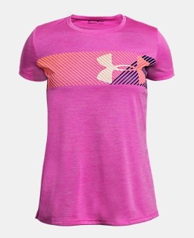 Girls' UA Hybrid Big Logo Short Sleeve T-Shirt $20