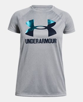 New to Outlet Girls' UA Big Logo Solid T-Shirt 1 Color Available $12