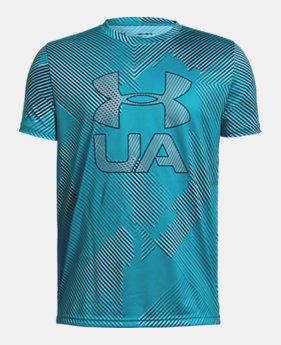 New Arrival Boys' UA Printed Crossfade Short Sleeve T-Shirt 2 Colors Available $32
