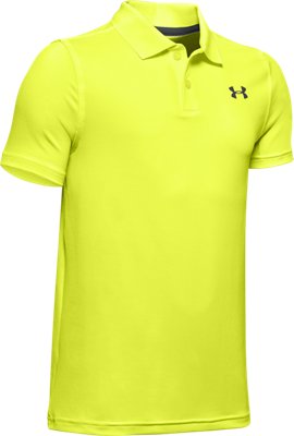 yellow under armour polo shirt