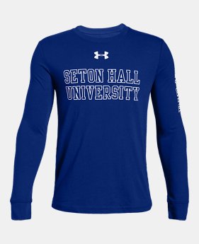 Boys' UA Cotton Collegiate Long Sleeve Shirt 1 Color Available $19.6
