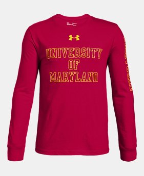 New Arrival Boys' UA Cotton Collegiate Long Sleeve Shirt 5 Colors Available $28