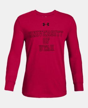 Boys' UA Cotton Collegiate Long Sleeve Shirt 1 Color Available $19.6