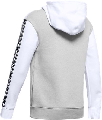 white fleece hoodie