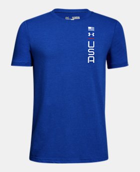 New Arrival Boys' UA USA Left Chest Short Sleeve T-Shirt 1 Color Available $20