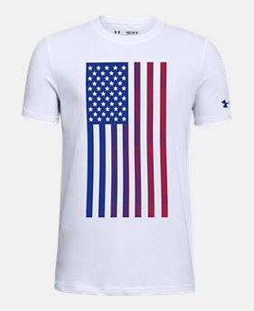 New Arrival Boys' UA USA Flag Short Sleeve T-Shirt 1 Color Available $20