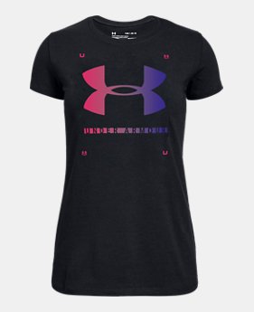 New Arrival Girls' UA Big Logo Gradient Short Sleeve T-Shirt 1 Color Available $20