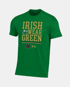 New Arrival Men's Notre Dame Charged Cotton® Irish Wear Green T-Shirt *Ships 8/21/18* 1 Color Available $32