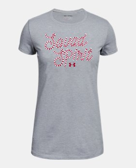 New Arrival Girls' UA Squad Spirit Logo Short Sleeve T-Shirt 1 Color Available $20