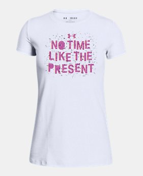 New Arrival Girls' UA No Time Present Short Sleeve T-Shirt 1 Color Available $20