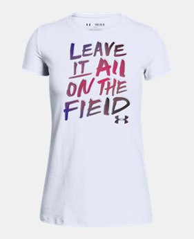 New Arrival Girls' UA Leave it Field Short Sleeve T-Shirt 1 Color Available $20