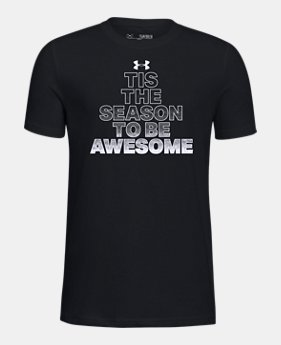 New Arrival Boys' UA Tis The Season Short Sleeve T-Shirt 2 Colors Available $20