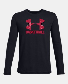 New Arrival Boys' UA Bball Big Logo Long Sleeve Shirt 1 Color Available $25
