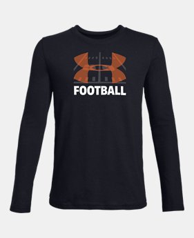 New Arrival Boys' UA Football Big Logo Long Sleeve Shirt 2 Colors Available $25