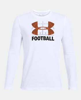 New Arrival Boys' UA Football Big Logo Long Sleeve Shirt 1 Color Available $25