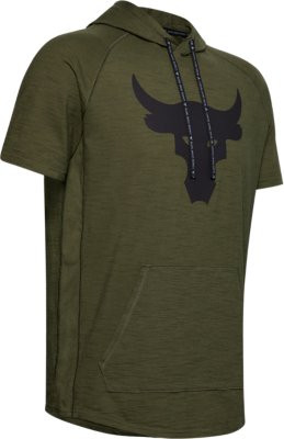 under armour project rock short sleeve hoodie