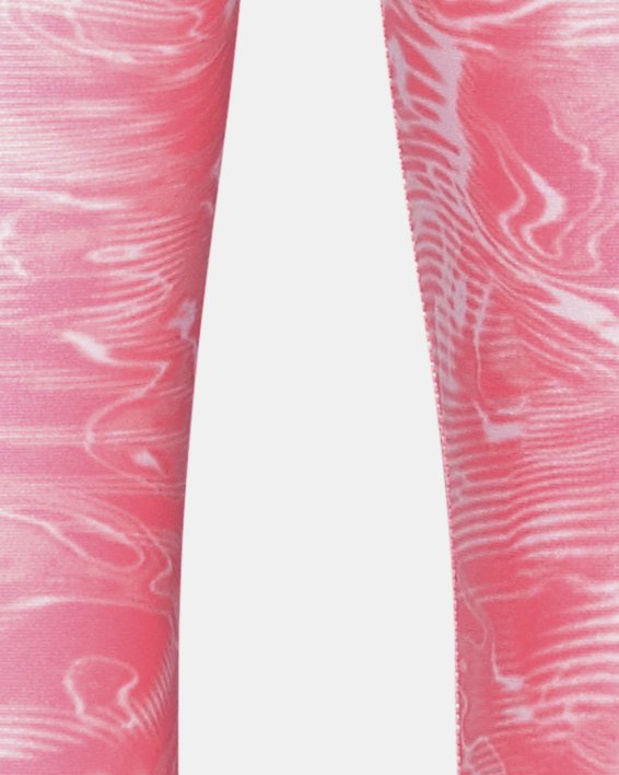 Girls' HeatGear® Armour Printed Crop, Pink, pdpMainDesktop image number 1