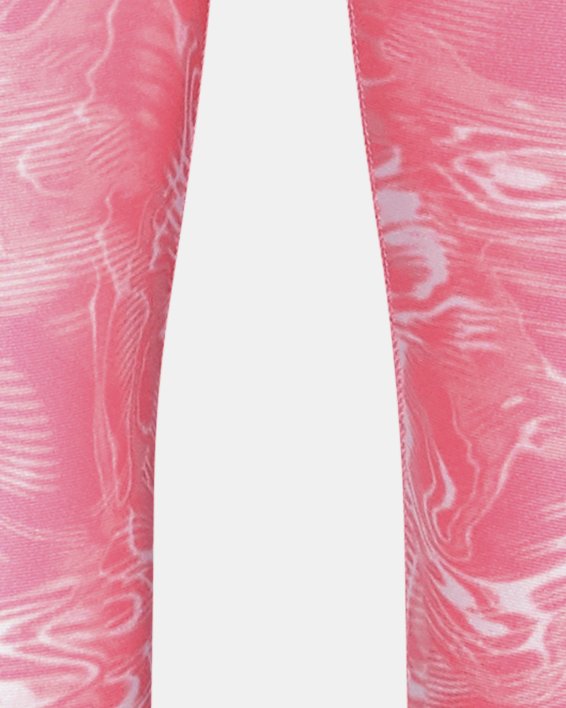 Girls' HeatGear® Armour Printed Crop, Pink, pdpMainDesktop image number 0