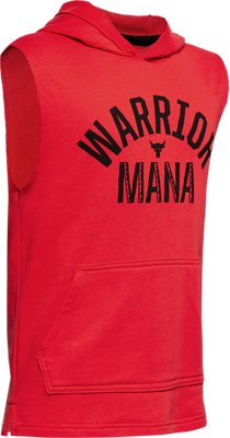 boys sleeveless red hoodie
