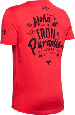 Playera Manga Corta Project Rock Iron Paradise para Ni&ntilde;o, Red, pdpMainDesktop image number 1