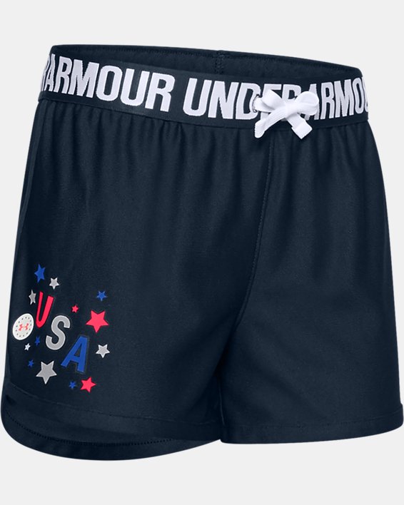 Under Armour Girls' UA Play Up Americana Shorts. 1