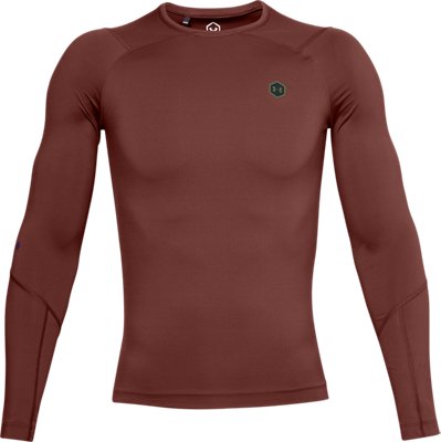 Men's UA RUSH&trade; HeatGear&reg; Compression Long Sleeve, Red, pdpMainDesktop image number 3
