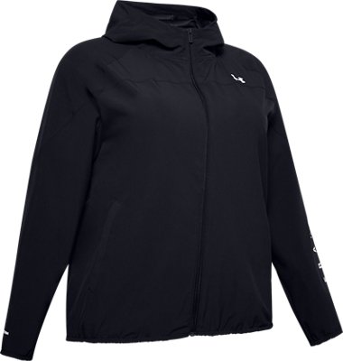 women's ua woven branded full zip hoodie