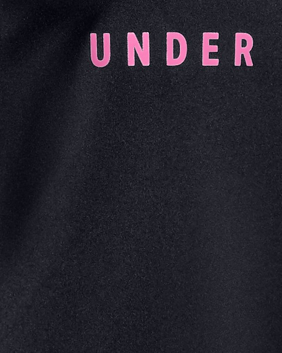 Mädchen UA Tech™ Kurzarm-Oberteil mit großem Logo, Black, pdpMainDesktop image number 0