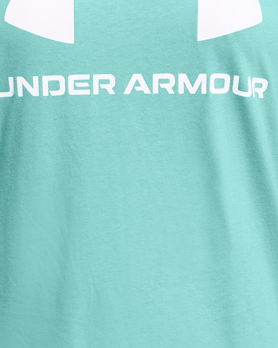 Women's UA Rival Logo Short Sleeve in Green image number 2