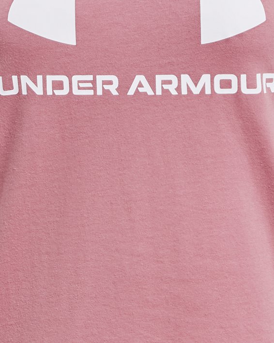 Women's UA Rival Logo Short Sleeve in Pink image number 4
