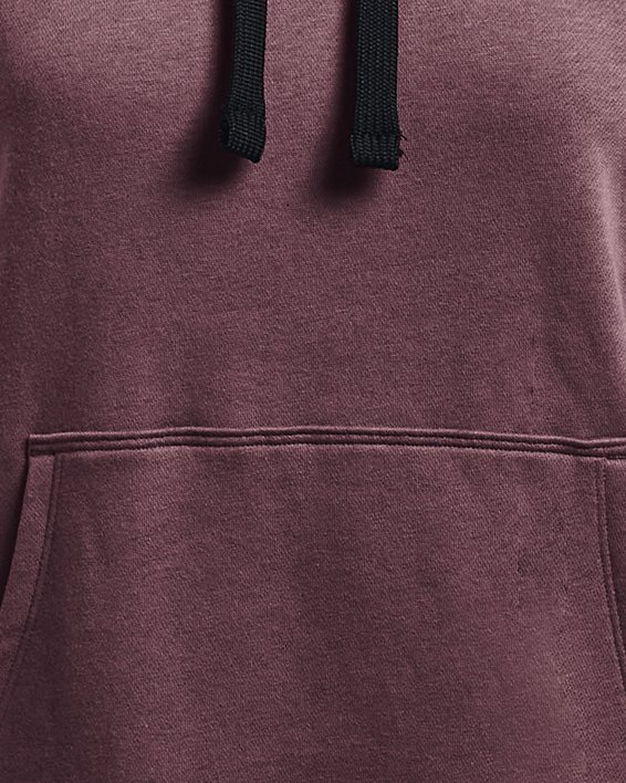 Sweat à capuche UA Rival Fleece HB pour femme, Purple, pdpMainDesktop image number 4