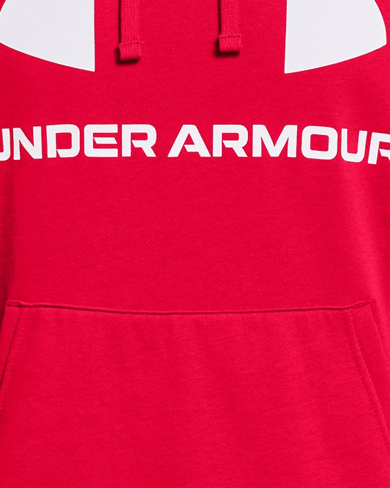 Men's UA Rival Fleece Big Logo Hoodie in Red image number 4