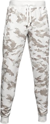 mens white camo joggers