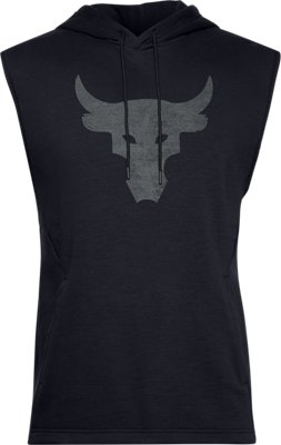 project rock charged cotton sleeveless hoodie