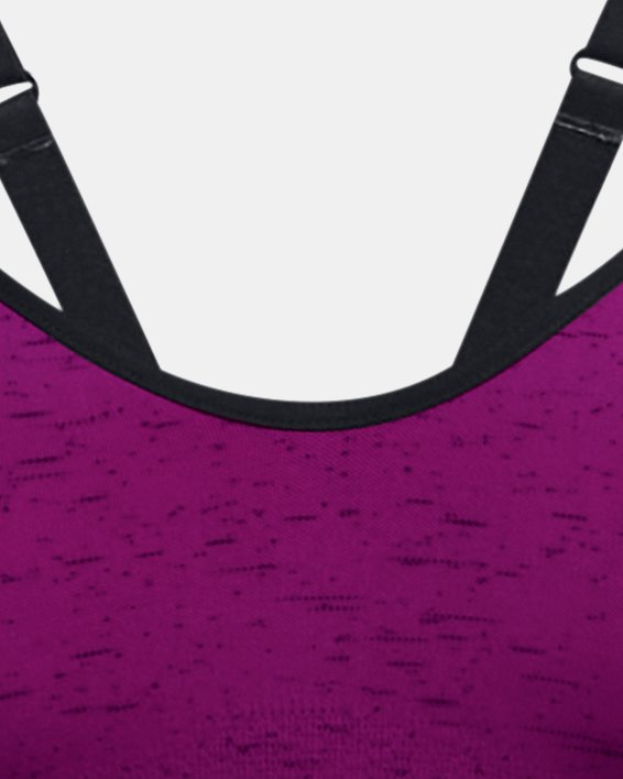 Women's UA Seamless Low Long Heather Sports Bra in Purple image number 10