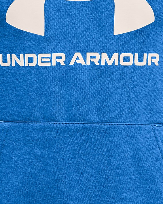 Jungen UA Rival Fleece Big Logo Hoodie, Blue, pdpMainDesktop image number 0