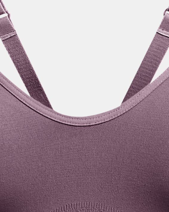 Women's UA Seamless Low Long Sports Bra, Purple, pdpMainDesktop image number 10