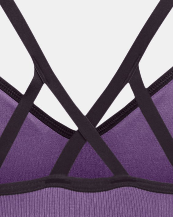 女士UA Seamless Low Long運動內衣 in Purple image number 11
