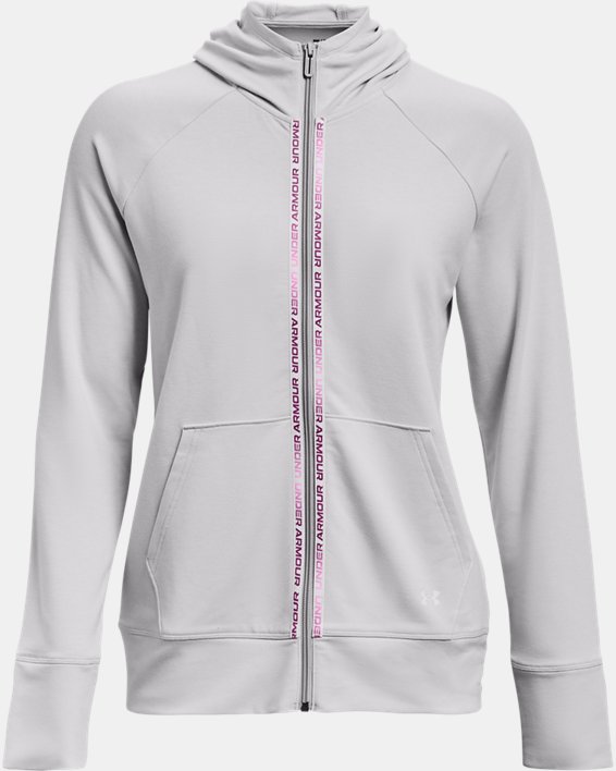 Under Armour Women's UA Rival Terry Taped Full Zip Hoodie. 5