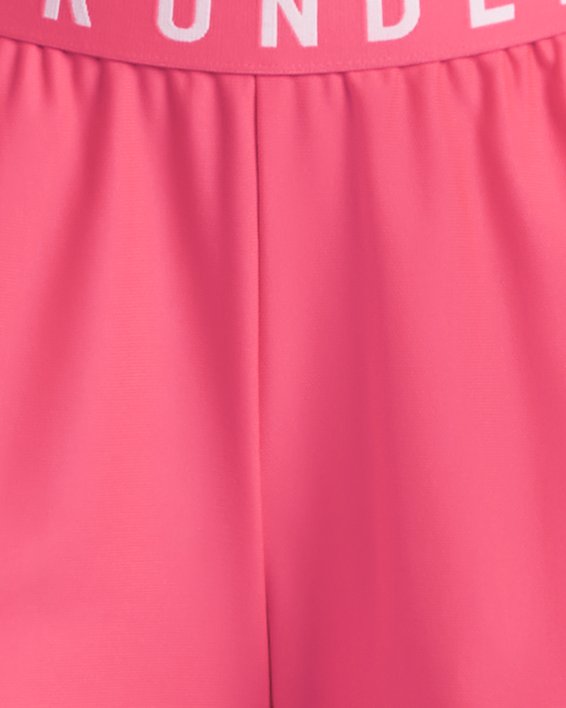 Under Armour UA Women's Play Up 2.0 Shorts (Blue T1, Pink T4