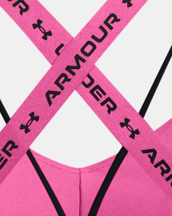 Damen UA Crossback Low Sport-BH, Pink, pdpMainDesktop image number 10