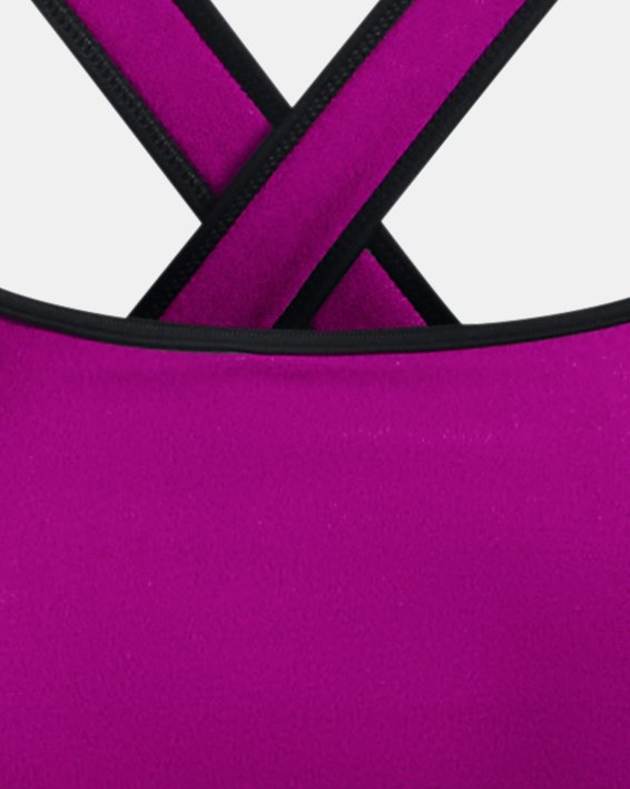 Women's Armour® Mid Crossback Sports Bra in Purple image number 10