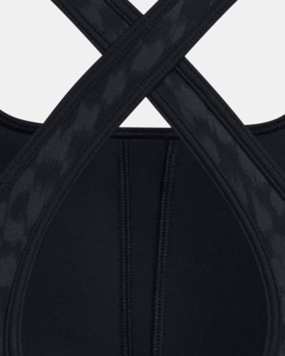 Women's Armour® Mid Crossback Printed Sports Bra, Black, pdpMainDesktop image number 10