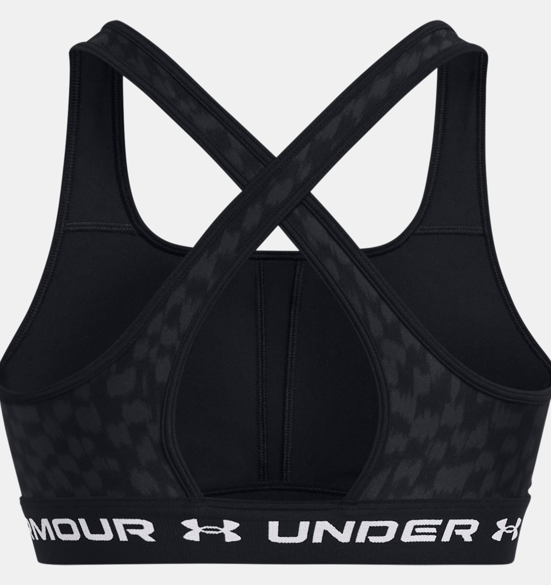  G Crossback Mid Printed, Black - sports bra