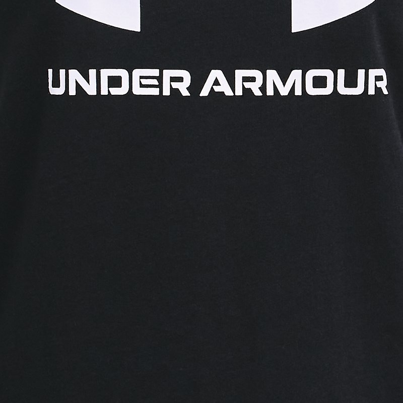 Girls' Under Armour Sportstyle Graphic Short Sleeve Black / White YXS (48 - 50 in)