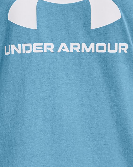 Girls' UA Graphic Short Sleeve in Blue image number 0