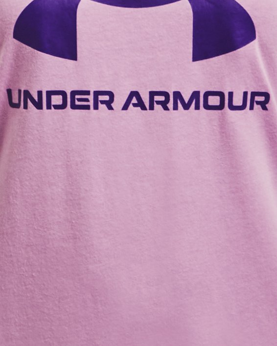 Girls' UA Graphic Short Sleeve, Purple, pdpMainDesktop image number 0