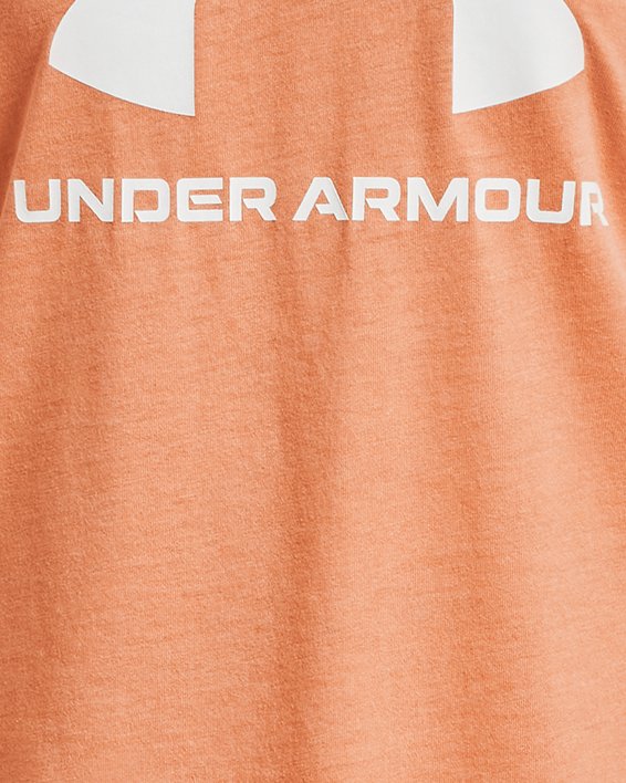 女童UA Sportstyle Graphic短袖T恤 in Orange image number 0