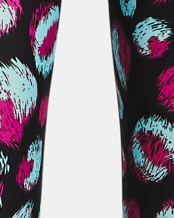 Mädchen HeatGear® Crop-Hose mit Amour-Print, knöchellang, Black, pdpMainDesktop image number 1